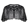 Online Retro Stage [US Warehouse] Black 1920s Shawl Beaded Sequin Flapper Cape