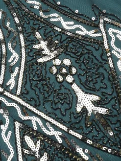 Sale Retro Stage [US Warehouse] 1920s Beaded Fringed Dress Blue