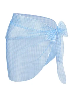 Hot Retro Stage [US Warehouse] 1950s Plaids Mesh Cover-Up Blue
