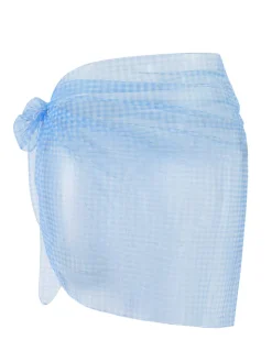 Hot Retro Stage [US Warehouse] 1950s Plaids Mesh Cover-Up Blue