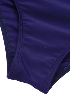 New Retro Stage [US Warehouse] 1940s Dots Sailor Collar Swimsuit Dark Blue