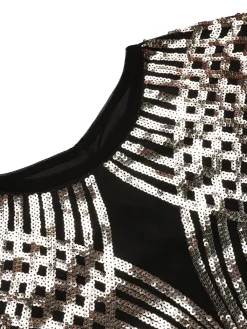 Sale Retro Stage [US Warehouse] 1920s Sequin Maxi Dress Gold