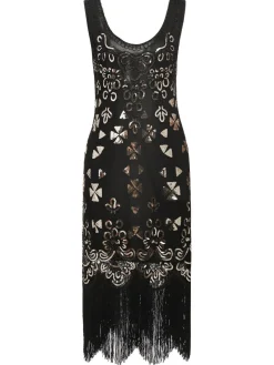 Clearance Retro Stage [US Warehouse] 1920s Sequin Flapper Dress Gold