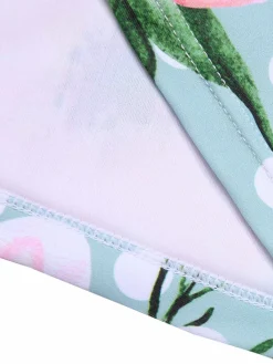Best Retro Stage [US Warehouse] & Pink 1930s Floral Polka Dot Halter Swimsuit Green