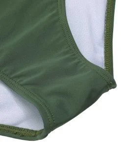 Online Retro Stage [US Warehouse] 1940s Halter Plaids Swimsuit Green Gray