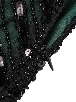 Clearance Retro Stage [US Warehouse] Green Plus Size 1920s Sequined Dress