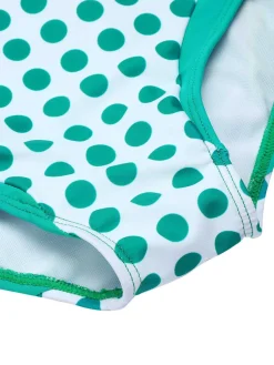 Discount Retro Stage [US Warehouse] 1940s Polka Dot Bowknot One-Piece Swimsuit Green