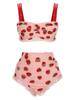 Online Retro Stage [US Warehouse] Green 1950s Summer Daisy Tankini Set