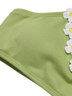 Outlet Retro Stage [US Warehouse] Light Green 1960s Halter Knit Daisy Swimsuit