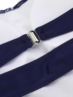 Outlet Retro Stage [US Warehouse] 1930s Halter One-piece Swimsuit Navy Blue