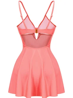 Discount Retro Stage [US Warehouse] 1940s Bow Strap One-piece Swimsuit Pink