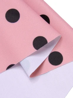 Clearance Retro Stage [US Warehouse] 1950s Halter Polka Dots One-Piece Swimsuit Pink