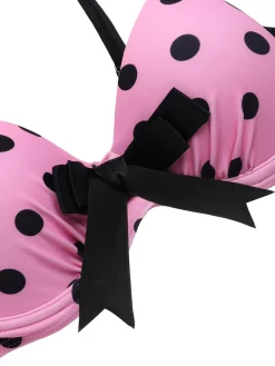 Discount Retro Stage [US Warehouse] 1950s Polka Dot Halter Skirt Swimsuit Pink