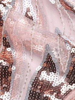 Best Retro Stage [US Warehouse] Pink 1920s Sequined Flare Sleeve Dress