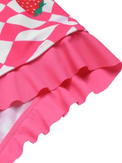 Discount Retro Stage [US Warehouse] 1960s Strawberry Plaid One-Piece Swimsuit Pink