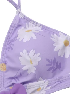 New Retro Stage [US Warehouse] 1950s Daisy Bow Strap Swimsuit Purple