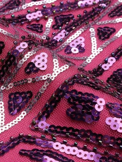 Sale Retro Stage [US Warehouse] 1920s Sequined Maxi Dress Purple