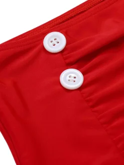 Outlet Retro Stage [US Warehouse] Red 1960s Halter Roses Swimsuit
