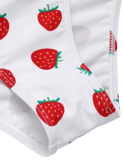 Clearance Retro Stage [US Warehouse] 1960s Halter Bow Strawberry One-Piece Swimsuit Red