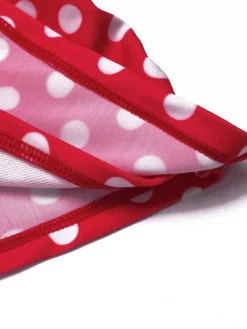 Hot Retro Stage [US Warehouse] 1940s Polka Dot Strap One-Piece Swimsuit Red