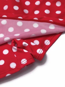 Hot Retro Stage [US Warehouse] 1940s Polka Dot Strap One-Piece Swimsuit Red