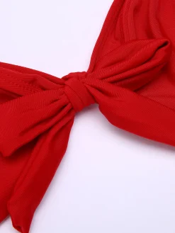 Clearance Retro Stage [US Warehouse] 1950s Polka Dots Halter Bikini Set Red