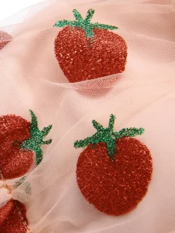 Hot Retro Stage [US Warehouse] 1940s Strawberry Mesh Strap Swimsuit Red