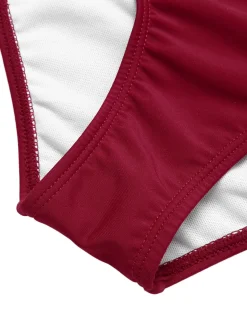 Hot Retro Stage [US Warehouse] 1940s Strawberry Mesh Strap Swimsuit Red