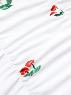 Sale Retro Stage [US Warehouse] Retro 1950s Cherry Summer One-piece Swimsuit White