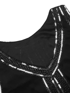Sale Retro Stage [US Warehouse] 1920s Beaded Fringed Flapper Dress