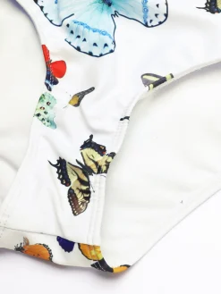 Outlet Retro Stage [US Warehouse] 1960s Butterflies Strap One-piece Swimsuit & Cover-up Skirt White