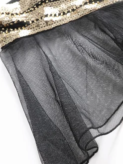 Fashion Retro Stage [US Warehouse] 1920s Cap Sleeve Sequined Embellished Dress Black