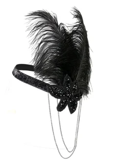 Fashion Retro Stage [US Warehouse] 1920s Feather Elastic Headband
