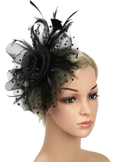 Outlet Retro Stage [US Warehouse] 1920s Feather Mesh Beads Headband