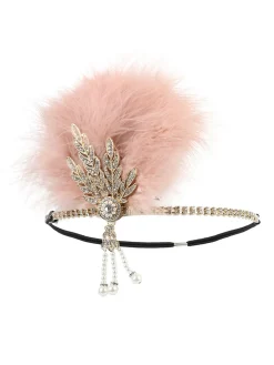 New Retro Stage [US Warehouse] 1920s Feather Rhinestone Flapper Headband