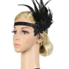 New Retro Stage [US Warehouse] 1920s Feather Sequin Headband