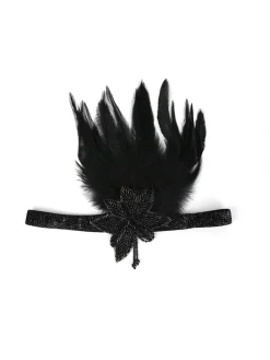 New Retro Stage [US Warehouse] 1920s Feather Sequin Headband