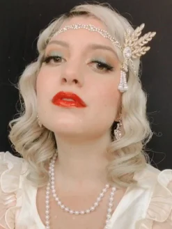 Discount Retro Stage [US Warehouse] 1920s Fringe Pearl Rhinestone Headband