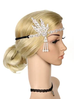 Discount Retro Stage [US Warehouse] 1920s Fringe Pearl Rhinestone Headband