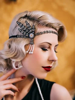 New Retro Stage [US Warehouse] 1920s Pearl Rhinestone Headband