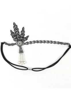 New Retro Stage [US Warehouse] 1920s Pearl Rhinestone Headband