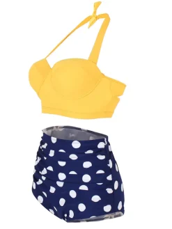 Discount Retro Stage [US Warehouse] 1950s Polka Dot Halter Pleated Bikini