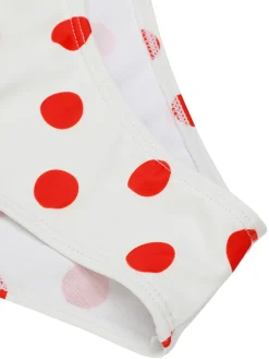 Hot Retro Stage [US Warehouse] 1950s Retro Polka Dots Bikini Set & Apron White & Red