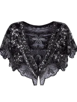 Outlet Retro Stage [US Warehouse] 1920s Sequin Beaded Cape