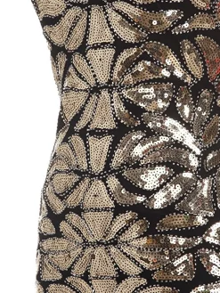 Best Retro Stage [US Warehouse] 1920s Sequin Gatsby Maxi Dresses Black
