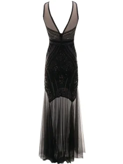 Online Retro Stage [US Warehouse] 1920s Sequin Wedding Dress Black