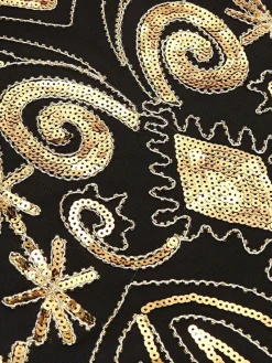 Clearance Retro Stage [US Warehouse] 1920s Sequined Fringe Flapper Dress Gold