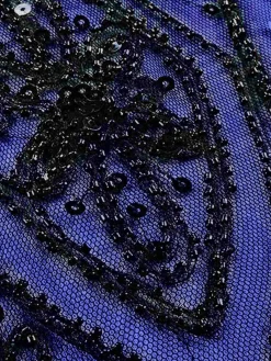 Hot Retro Stage [US Warehouse] 1920s Sequined Maxi Flapper Dress Dark blue