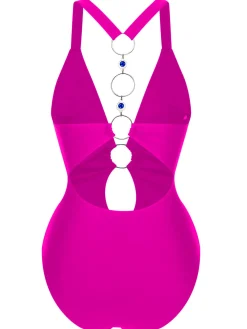 Sale Retro Stage [US Warehouse] 1950s Solid Hollow-out One-Piece Swimsuit