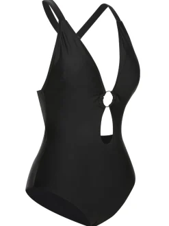 Sale Retro Stage [US Warehouse] 1950s Solid Hollow-out One-Piece Swimsuit
